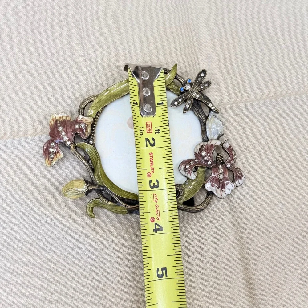 Vintage Jeweled Floral‎ Mini Frame Romantic Vanity Decor Ornate Dragonfly